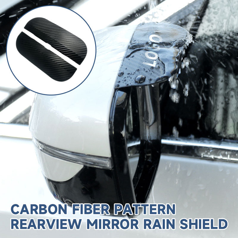 Carbon Fiber Pattern Rearview Mirror Rain Shield(1 pair)