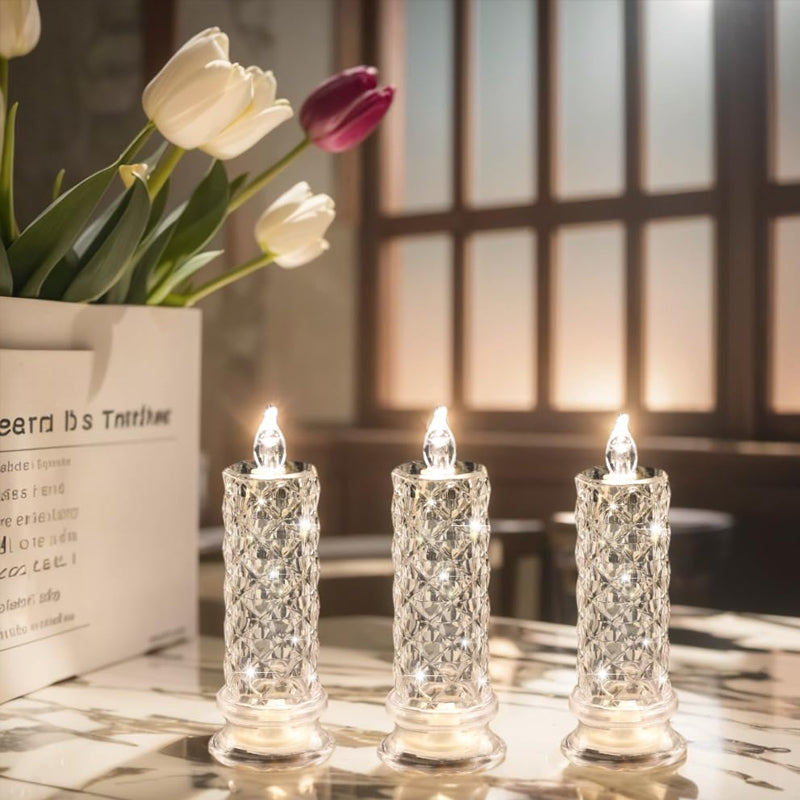 ✨ Crystal Rose Candle Light – Romantisches Licht ohne Schmutz