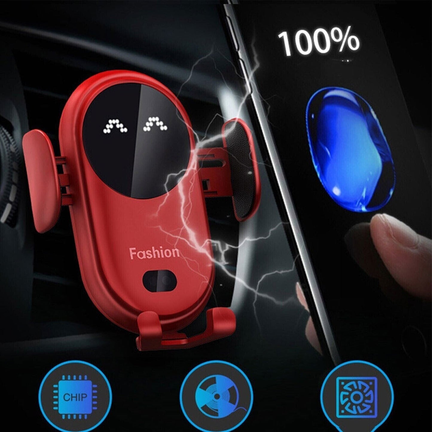 🔥Letzter Tag Verkauf 49% Rabatt🚗Intelligentes Auto-Drahtlos-Ladegerät Handyhalter