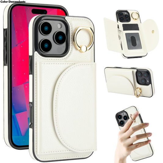 Lederhülle mit Ringhalter / iPhone 17 Pro Max Ständerhülle mit Kartenfach