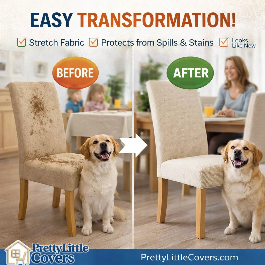 Stuhlhussen – verleihen Sie einem alten Stuhl im Handumdrehen einen neuen und frischen Look!