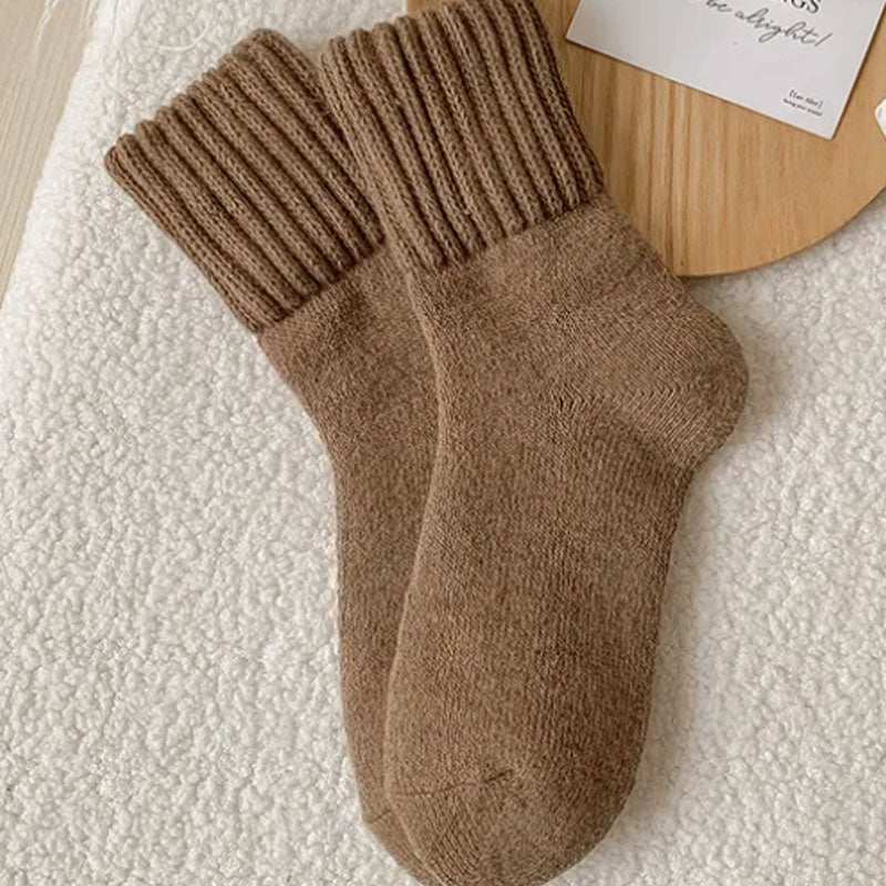 🧦5 Paar Wollsocken für Frauen - warme, mittelhohe Socken