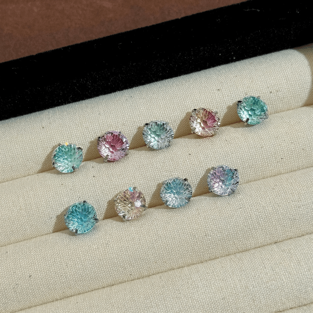 🌈Ohrringe mit Farbwechseleffekt im Feuerwerksschliff aus Zirkonium-Titanstahl – hypoallergen und schlaffreundlich