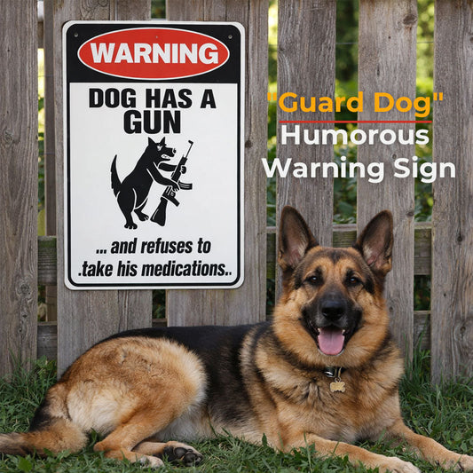 Humorvolles Warnschild mit der Aufschrift „Wachhund“ 🐶 – Geben Sie Ihren Nachbarn Gesprächsstoff