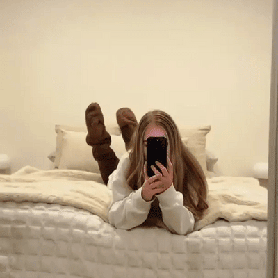 Kniestrümpfe aus Gänsedaunen für Weihnachten