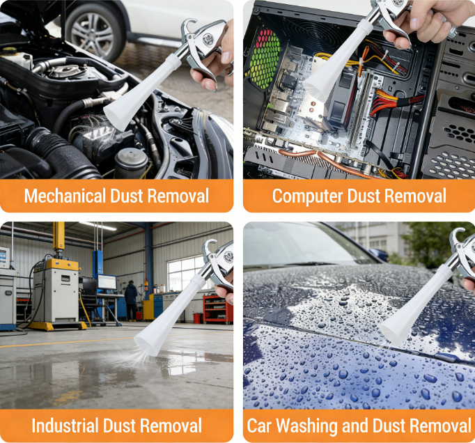 Tornado-Reinigungsgerät – 2-in-1-Druckluftpistole mit Bürst