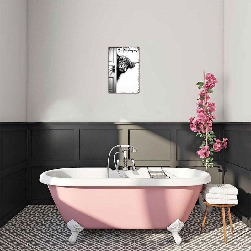 🐄 Der freche Besucher: Vintage-Schal aus Hochlandrindern