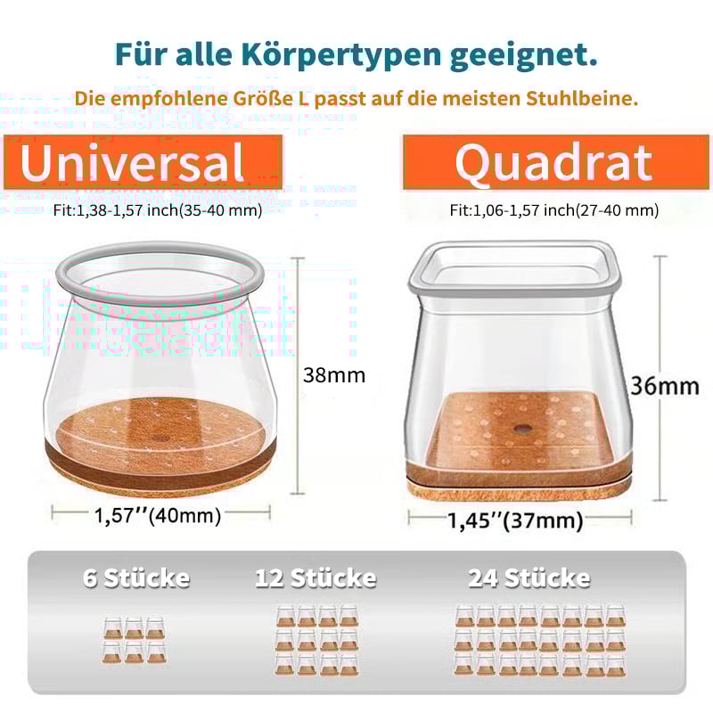 ✨ Universelle Stuhlbein-Schoner aus Gummi – Passend für alle Stuhlbeinformen, kratzfest und verschleißfest, die ultimative Lösung zum Schutz Ihrer Böden.