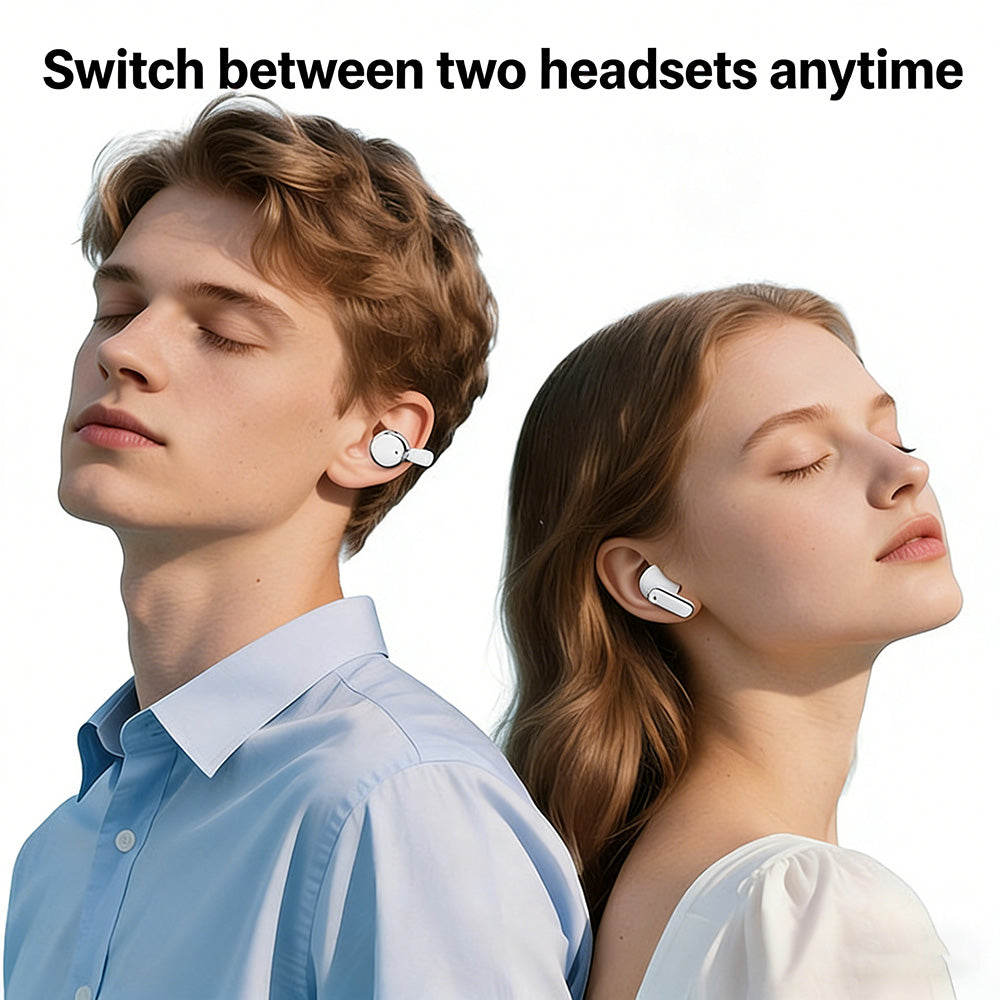 2-in-1 Kabellose Bluetooth-Ohrhörer mit Ohrclips und Ohrstöpseln | 30 Stunden Wiedergabezeit