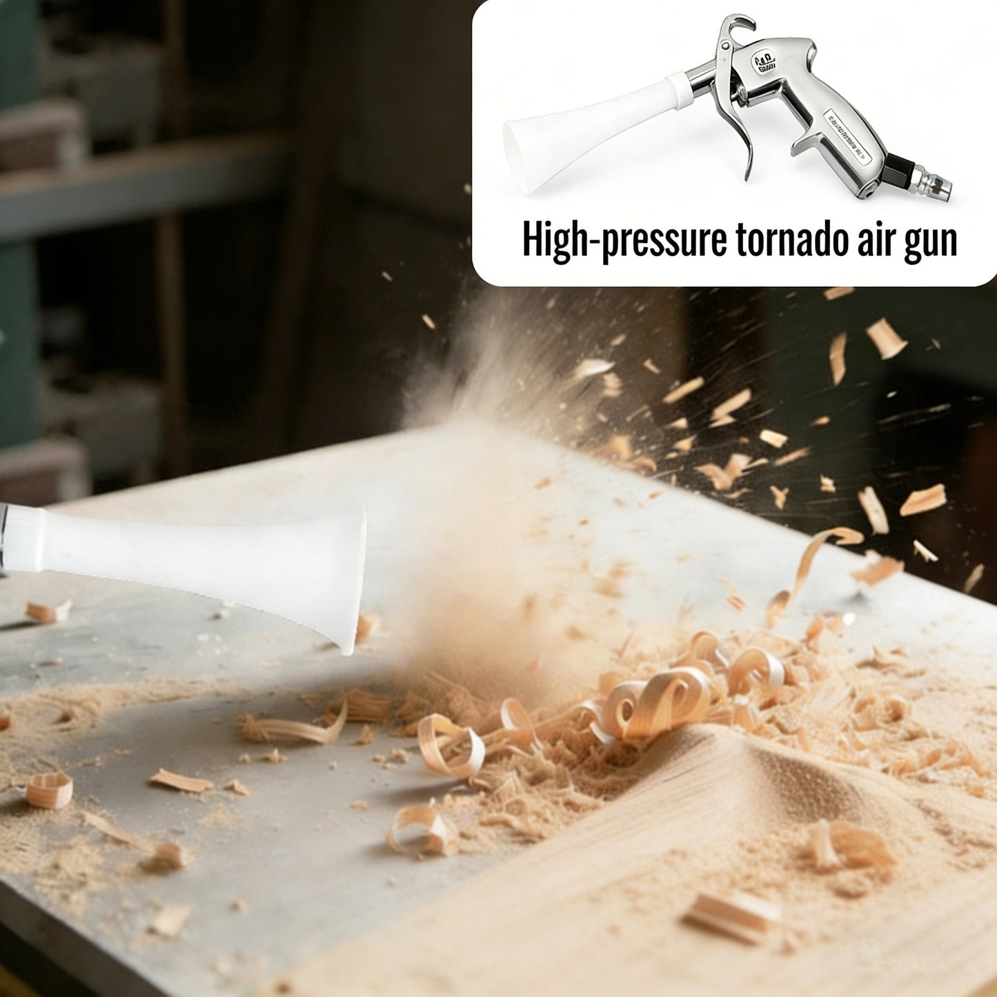 Tornado-Reinigungsgerät – 2-in-1-Druckluftpistole mit Bürst