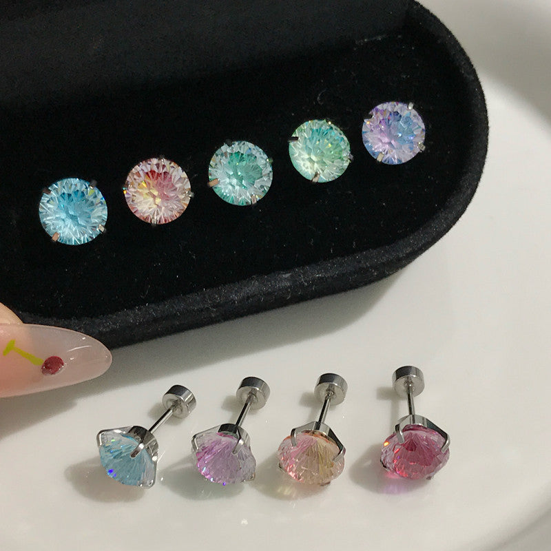🌈Ohrringe mit Farbwechseleffekt im Feuerwerksschliff aus Zirkonium-Titanstahl – hypoallergen und schlaffreundlich