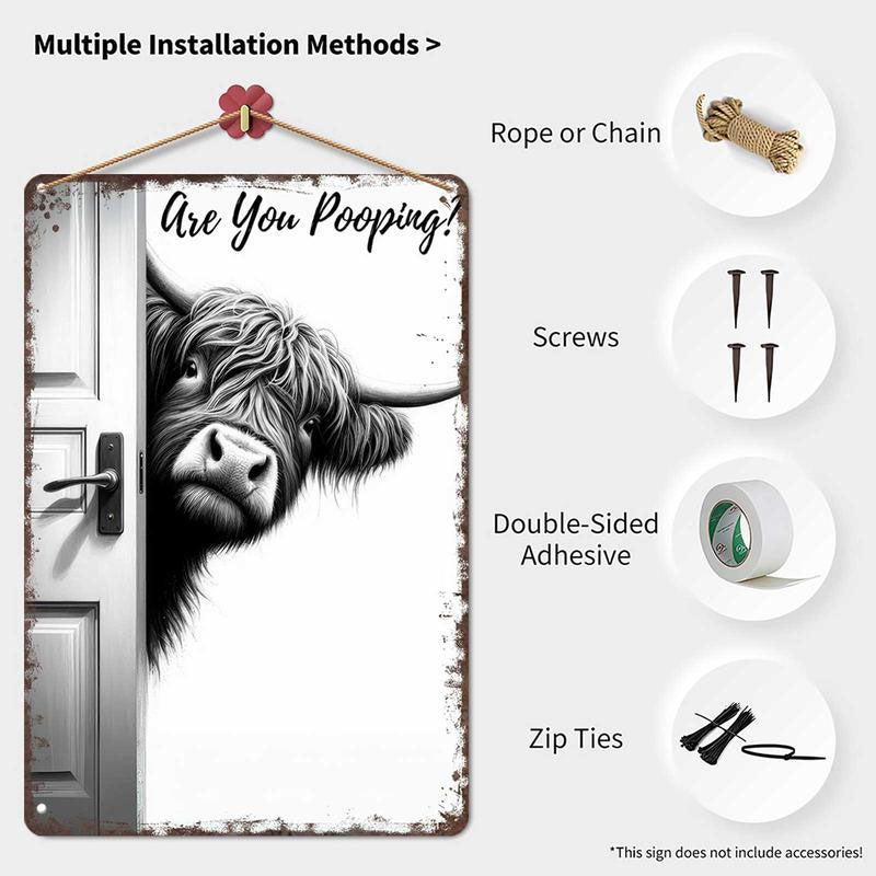 🐄 Der freche Besucher: Vintage-Schal aus Hochlandrindern