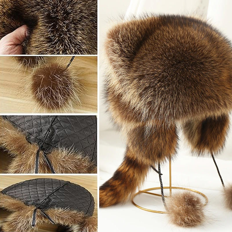 Luxurious faux fur hat (raccoon tail) 🦌 | Winter and outdoor life ❄️