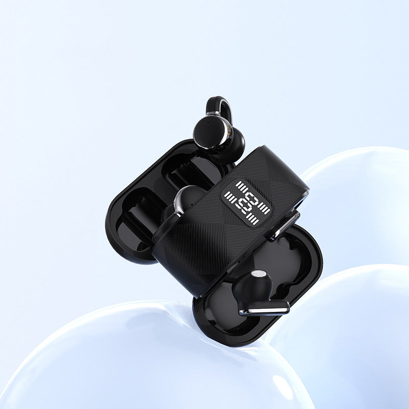 2-in-1 Kabellose Bluetooth-Ohrhörer mit Ohrclips und Ohrstöpseln | 30 Stunden Wiedergabezeit