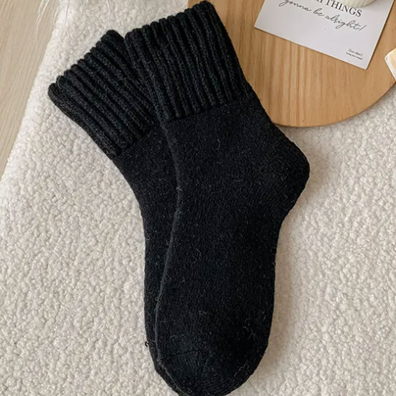 🧦5 Paar Wollsocken für Frauen - warme, mittelhohe Socken