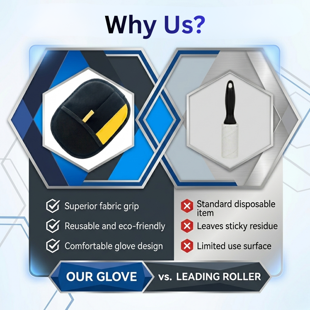 Elektrostatische Tierpflegehandschuhe zur einfachen Entfernung von Katzen- und Hundehaaren mit Bürstendesign in zwei Richtungen