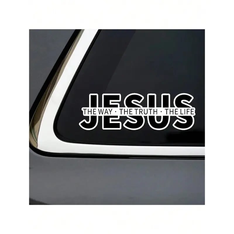 💥Jesus – Der Weg, die Wahrheit, das Leben (Christlicher Autoaufkleber aus Vinyl)