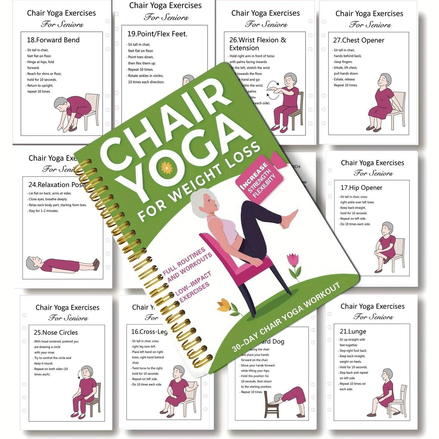 Der vollständige Leitfaden für Stuhl-Yoga für Senioren über 60: Über 40 einfache Übungen mit geringem Widerstand zur Wiederherstellung von Kraft, Beweglichkeit und Gleichgewicht sowie zur Gewichtsreduktio