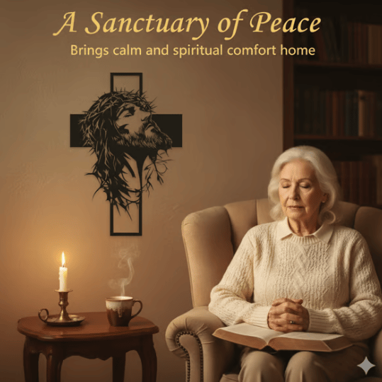 🔥🔥Jesus Kreuz Eisen Schild Christus Wandkunst Dekoration✝️🖼️ Veredeln Sie Ihren Raum mit spiritueller Eleganz 🙌✨