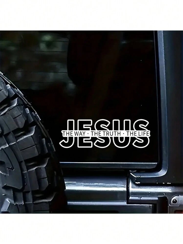 💥Jesus – Der Weg, die Wahrheit, das Leben (Christlicher Autoaufkleber aus Vinyl)