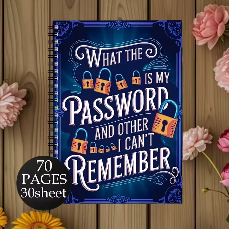 ⏰Nur noch 4 Stunden: Sparen Sie 49 % - 📅Lustiges Passwort-Notizbuch - Spiralbindung mit Schlosssymbolen und lustigen Sicherheitsphrasen✍️