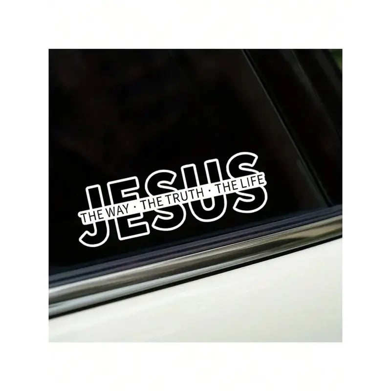 💥Jesus – Der Weg, die Wahrheit, das Leben (Christlicher Autoaufkleber aus Vinyl)
