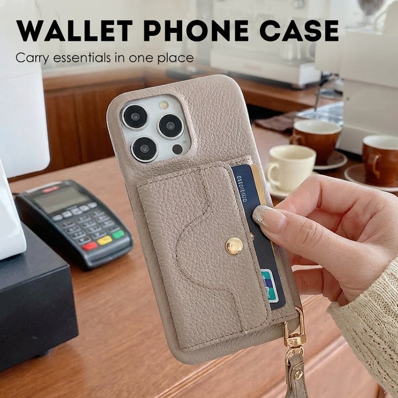 🔥Schützende pinkfarbene Handyhülle mit Spiegel und Handgelenkschlaufe