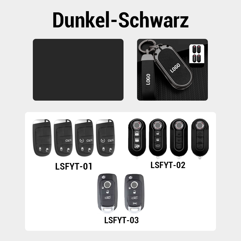 Passend für Fiat-Modelle - Schlüsselhülle aus echtem Leder