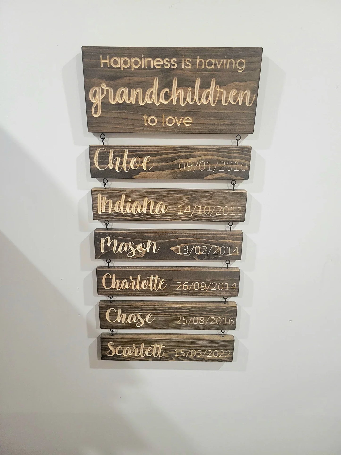 Personalisierte Grandkids Hanging Decor Zeichen