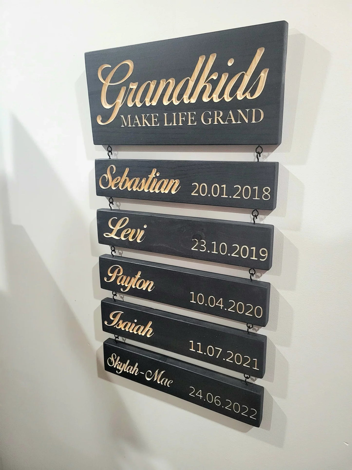 Personalisierte Grandkids Hanging Decor Zeichen