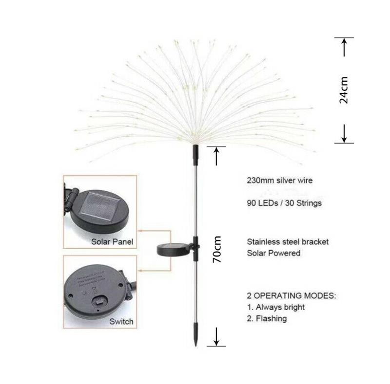 Letzter Tag 50% OFF - Wasserdichtes Solar Gartenfeuerwerk Licht